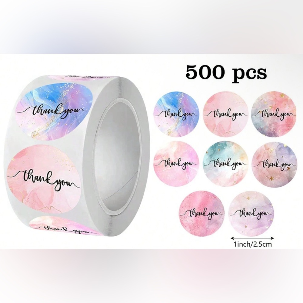 Thank you stickers - 1 Roll (500 pc) NEW